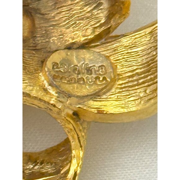 Vintage Ribbon Bow Brooch/Pin Gold Tone Circa 1980s Signed - Picture 6 of 6